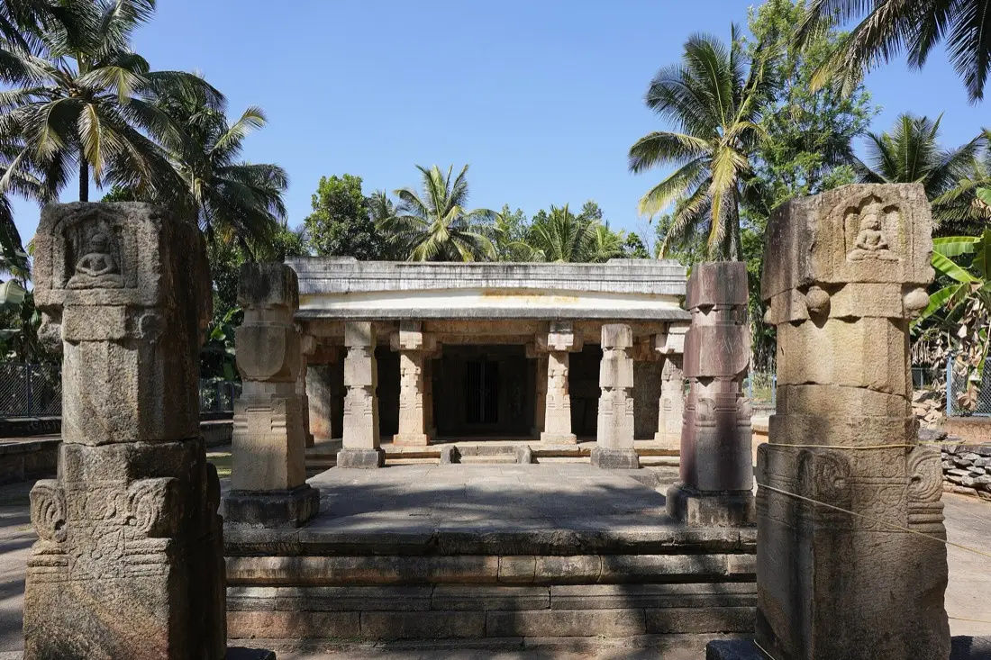 The stone mandapa of the Jain temple at Sulthan Bathery, Wayanad